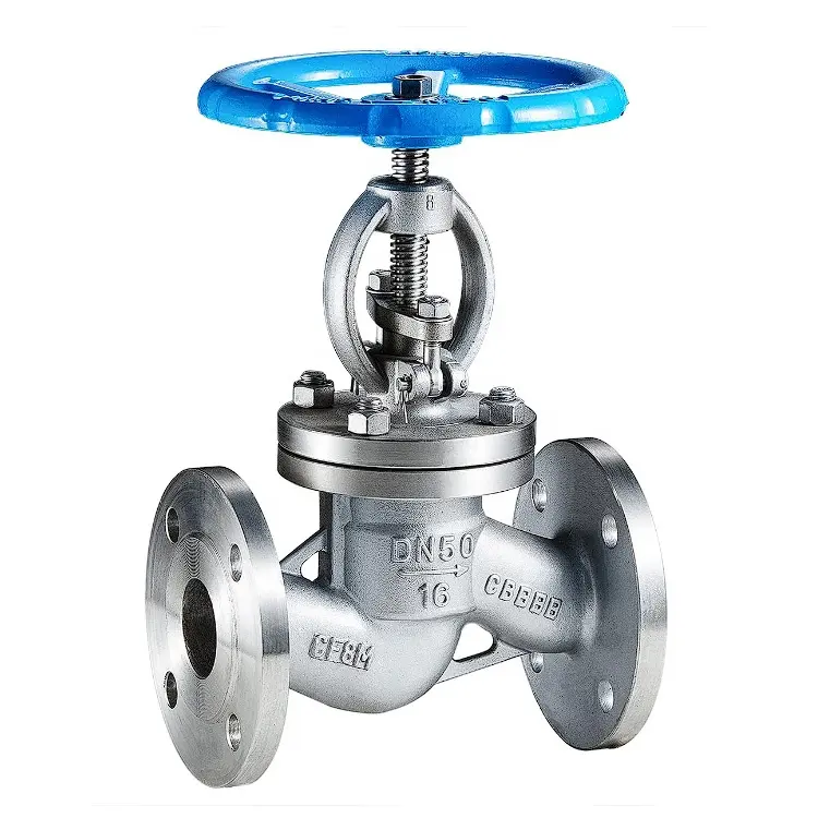 DIN standar PN16 DN80 baja tahan karat CF8 Flanged end Globe Valve