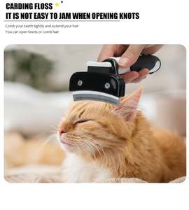 Peine para Mascotas KingHon Blanco y Negro, Peine de Agujas para Eliminar el Pelo de Perros y Gatos, Desenreda Nudos, Elimina Pulgas, Peine Automático para Eliminar el Pelo - Product Image 3