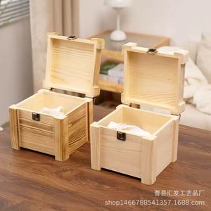 Wooden Storage <b>Box</b> Rectangular 6 Inch Solid Wood <b>With</b> <b>Lid</b> For Tea And Miscellaneous Items Desktop Organizer - Product Image 1