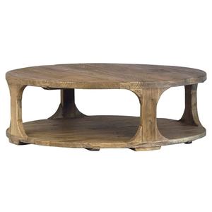 Mesa de Centro de Madera Maciza Reciclada Estilo Americano, Forma Redonda, Diseño Conciso - Product Image 1