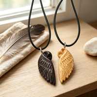 Collier pendentif en bois naturel personnalisé, fait main, gravé, avec logo personnalisé, cadeau sur mesure