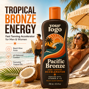 Private Label Accelerates Sun Kissed Bronze Hydrates Soothes Sunburn Include Aloe Vera Vitamin E Men Women Dark <b>Tanning</b> Lotion - Product Image 6