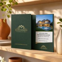 Carpeta de Presentación Inmobiliaria Personalizada con Bolsillo para Folletos de Propiedades, Kits de Venta y Documentos de Proyecto