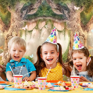 Fondo de foto de hadas de jardín encantado Tema de primavera Bosque de cuento de hadas Selva para bebé Niña Niños Fotografía Fiestas Papel - Product Image 3