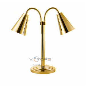 Lampada Riscaldante Commerciale Dorata per Alimenti, Scaldavivande Elettrico Portatile con Lampada Riscaldante a 2 Teste Autoportante per Casa e Ristorante - Product Image 1