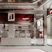 Comptoir de présentation moderne pour pharmacie, design en marbre, comptoir de pharmacie en acier inoxydable, vitrine de pharmacie