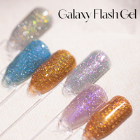YOUGEL Vernis à ongles gel UV/LED en résine organique, 14 couleurs, effet galaxie, paillettes, strass, disco, avec logo personnalisé, flacon de 15 ml