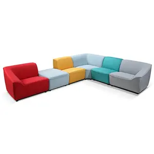 合成皮革材料客厅家具家居彩色设计6 7 8 9座斯堪的纳维亚模块化分段沙发