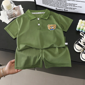 Vêtements pour enfants tendance, costume d'été pour garçons, 1 2 3 4 5 6 ans, t-shirt à manches courtes décontracté pour garçons + shorts, ensembles de vêtements pour bébés - Product Image 5