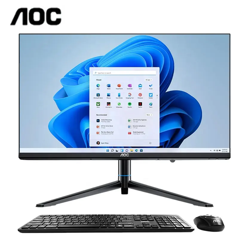 AOC masaüstü bilgisayar oyun 24 "ekran Celeron Celeron 95 işlemci Ram 8gb Ssd M.2 256GB OEM/ODM All-In-One PC ile UPS pili