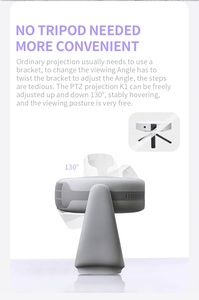 Haute efficacité batterie intégrée fête en plein air Camping <span class=keywords><strong>tente</strong></span> projecteur mise au point automatique Android 11 sans fil WiFi BT maison film projecteur - Product Image 6