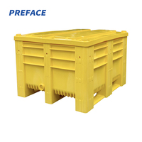Conteneur de palette en plastique HDPE rigide de qualité alimentaire, empilable, grande capacité (1000 kg), pour entrepôt industriel et stockage en vrac, usage intensif