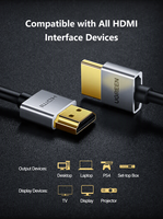 Kabel UGREEN 2.0 4K/60Hz Kecepatan Tinggi 34AWG Male to Male Kabel Digital Berkualitas Tinggi HD117 Kabel TV Komputer