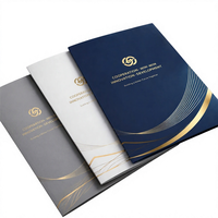 Carpeta de Papel A4 Personalizada, Carpeta de Archivo para Documentos de Oficina, Almacenamiento de Currículum, Organizador de Pruebas Estudiantiles, Portafolios Corporativo con Lámina Dorada