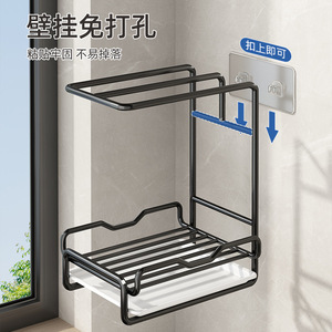 Estante para paños de cocina, colgante de pared, de acero, para fregadero, cesta de almacenamiento para encimera, tamaño L cuadrado - Product Image 2