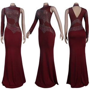 VK2225 Wholesale <strong>Customized</strong> Gowns for Women Evening <strong>Dresses</strong> Slim Mesh Single Sleeve Diamond <strong>Dress</strong> Sexy Night Club <strong>Dress</strong> - Product Image 5