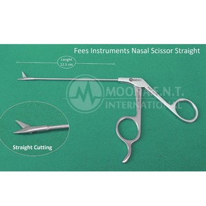 Ciseaux nasaux en acier inoxydable pour ORL, 13 cm de long, 3,4 mm, coupe droite, instruments médicaux, pinces nasales en promotion - Product Image 1