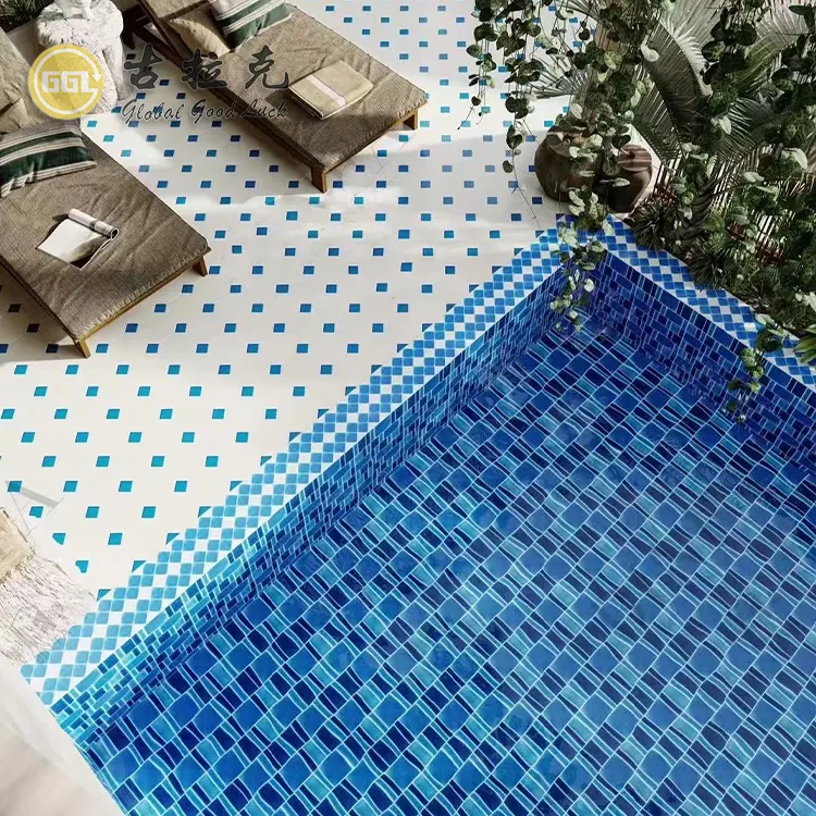 Chape preço cor azul piscina telha cerâmica piscina telhas para exterior