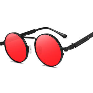 Lunettes de soleil pour hommes style punk 8478, monture métallique, verres ronds, protection UV400, charnières à ressort durables pour la protection solaire, les voyages, la mode et la conduite - Product Image 4