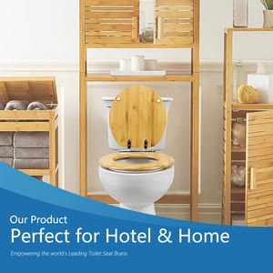 Asiento de Inodoro de Bambú Natural, Ecológico, Ovalado, con Cubierta y Bisagras Metálicas para Proyectos de Renovación de Baños en el Hogar - Product Image 5