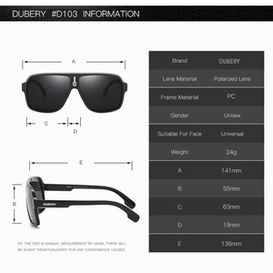 <span class=keywords><strong>DUBERY</strong></span> Trendige Polarisierte Sonnenbrillen UV400 Sport Herren Mode Fahrerbrille D103 - Product Image 4