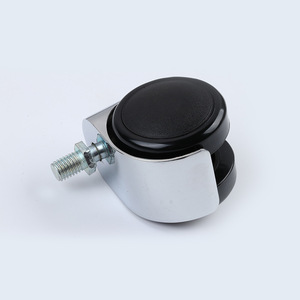 Ruedas para Silla de Oficina de 2 Pulgadas, Aleación de PU Negra, Funcionamiento Silencioso, Base Metálica, Diseño Industrial - Product Image 1