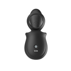 Sistema indossabile controllato da App maschile 9 modalità di vibrazione sacchetto a sfera rotolamento IPX7 Silicone impermeabile P-stimolatore anello pene nero - Product Image 3