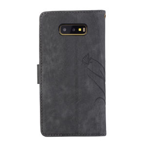 Pour <span class=keywords><strong>Samsung</strong></span> <span class=keywords><strong>S10e</strong></span> anti-dérapant mat Flip Folio PU cuir papillon orchidée motif fente pour carte portefeuille <span class=keywords><strong>pochette</strong></span> coque de téléphone - Product Image 4