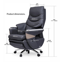 Fauteuil de Direction Électrique Sanxin Haut de Gamme en Cuir Intelligent, Fauteuil de Bureau Informatique Massant et Inclinable pour Étude à Domicile