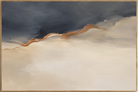 Peinture murale abstraite minimaliste de luxe, paysage neutre sur toile, œuvre d'art moderne à lignes épurées, décoration intérieure design pour la maison