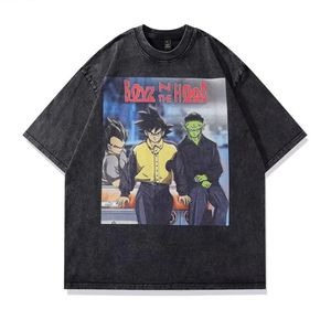Camiseta de Hombre Personalizada, 250 Gramos, Negra, 100% Algodón, Lavado Ácido, Diseño Vintage de <span class=keywords><strong>Dragon</strong></span> <span class=keywords><strong>Ball</strong></span> Anime - Product Image 2