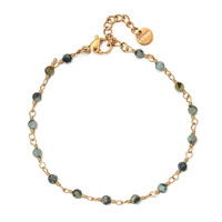 Bracelet double couche exquis fait main en acier inoxydable plaqué argent, perles et zircon, pierre naturelle, design français tendance