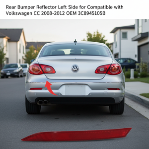 Rear Bumper <b>Reflector</b> Left Side for Compatible with Volkswagen CC 2008-2012 OEM 3C8945105B - Product Image 3