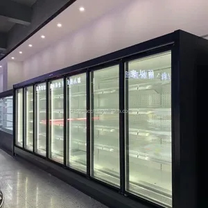 Gemüse kühler Multi deck Chiller Closed Display Gewerblicher Kühlschrank für Mini Mart