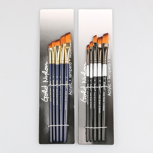 Juego de 5 Pinceles <span class=keywords><strong>Giorgione</strong></span>, Forma Angular, Pelo Sintético de Nailon, Mango de Madera con Bolsa de PVC - Product Image 3