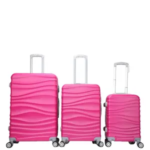 热销易操纵最佳旅行行李箱套装3件PC + ABS拉杆箱套装行李箱abs拉杆包带轮子