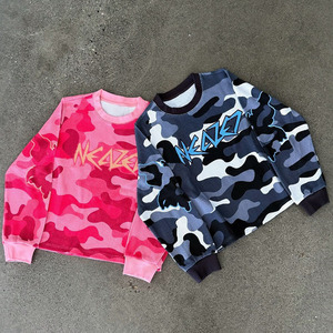 T-shirt Termica a Maniche Lunghe in Tessuto Waffle Mimetico Personalizzato per Uomo, Stile Streetwear Hip-hop - Product Image 1