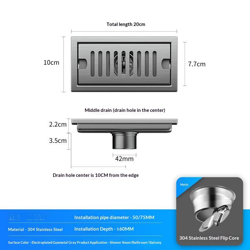 Sliver 10*20cm Centre hole