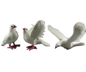 인공 깃털 조류 화이트 야외 사냥 장식 시뮬레이션 비행 생활 크기 평화 비둘기 나무 정원 입상 조류