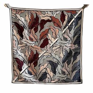 ผ้าคลุมไหล่ไหมมัลเบอร์รี่ลายใบไม้แบบคลาสสิกหรูหรา ผ้าไหมผสมขนสัตว์ 90 ซม. ผ้าพันคอสี่เหลี่ยมขนาดใหญ่สองด้าน สำหรับผู้หญิง ฤดูใบไม้ร่วง ฤดูหนาว อุ่นสบาย - Product Image 5