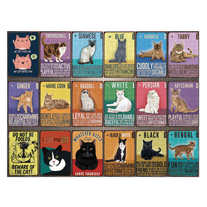 <span class=keywords><strong>J</strong></span>'aime Mon Chat Tigré Birman Chats Noirs Étain Signe Bon Marché Plaque - Product Image 1