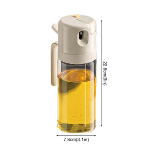 Bouteille pulvérisateur d'huile en verre 550 ml 2-en-1, verseur et pulvérisateur, pour fitness, perte de poids, camping, barbecue, vinaigre, sauces, ustensiles de cuisine - Product Image 1