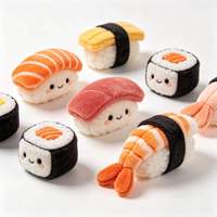 Porte-clés en peluche personnalisé Kawaii Sushi, vente en gros, pendentif souple réaliste en forme de saumon nigiri pour sac