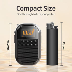 Radio AM/FM de bolsillo MI04 Mini, 1100mAh, recargable, pantalla LCD, reproductor MP3 con tarjeta TF y conector para auriculares para uso tipo Walkman - Product Image 6