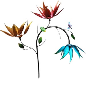 Moulin à vent rotatif coloré en fer forgé en forme de tournesol, décoration moderne <span class=keywords><strong>et</strong></span> minimaliste pour patio extérieur, pelouse <span class=keywords><strong>et</strong></span> jardin, cadeau - Product Image 5