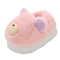 Hiver mignon garçons et filles maison antidérapant chaud épais moelleux pantoufles enfants chaud intérieur doux semelles coton enfants pantoufle