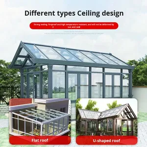 Villa de luxe personnalisée en aluminium, véranda extérieure, jardin, style européen, verre trempé translucide isolé, <span class=keywords><strong>triangle</strong></span> - Product Image 3