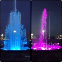 Fontaine musicale d'eau RGB personnalisable pour intérieur/extérieur, petite fontaine de jardin, fontaine d'eau musicale en acier inoxydable durable