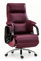 Chaise de bureau exécutive moderne en cuir extensible avec base chromée réglable en hauteur pour la maison, le bureau, l'hôtel, l'hôpital et l'école