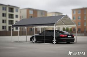 ESG1326 Abri de voiture portable en métal, abris de voiture extérieurs, <span class=keywords><strong>garage</strong></span> en métal - Product Image 2